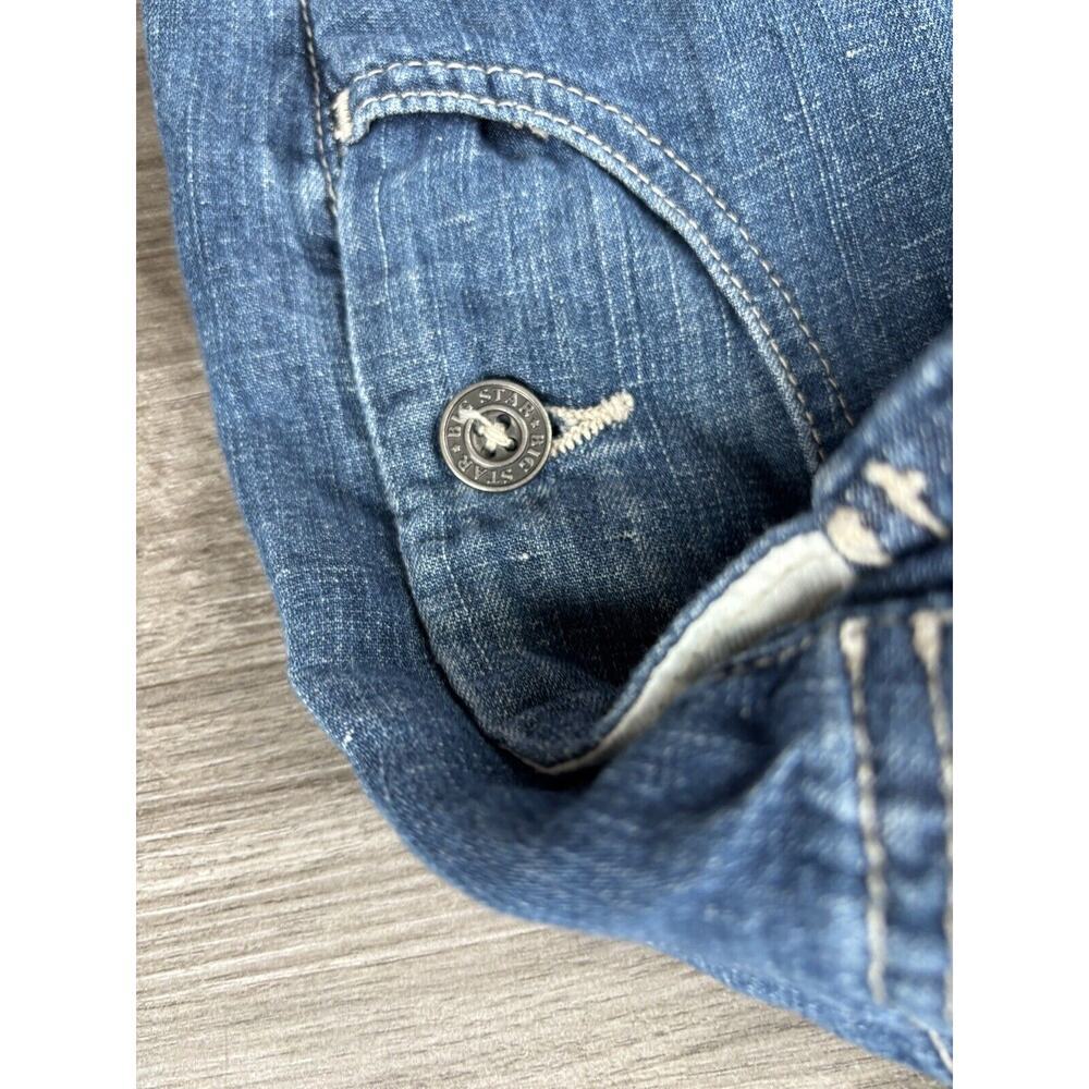 Big Star Womens Overalls Size XS Denim Cotton Linen Blue Jeans Pants - Picture 6 of 9